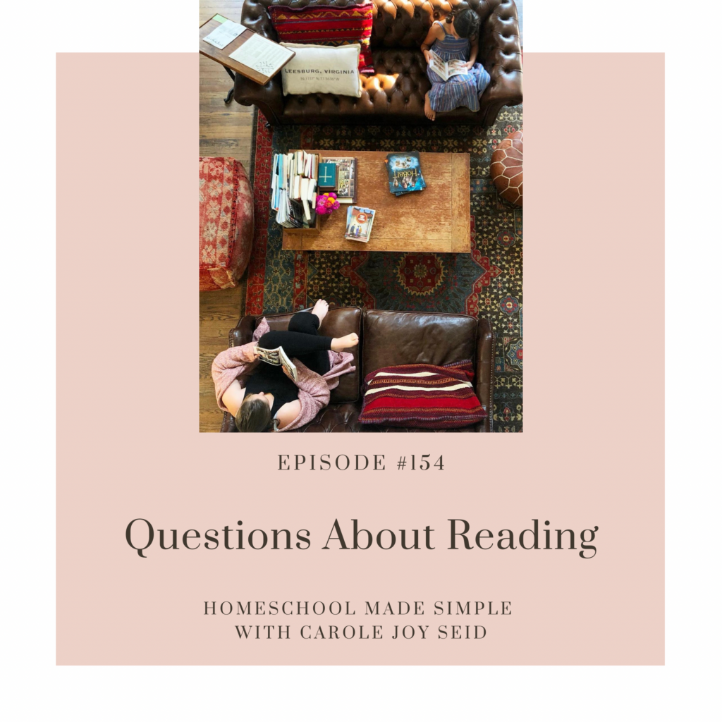 questions about reading | homeschool made simple